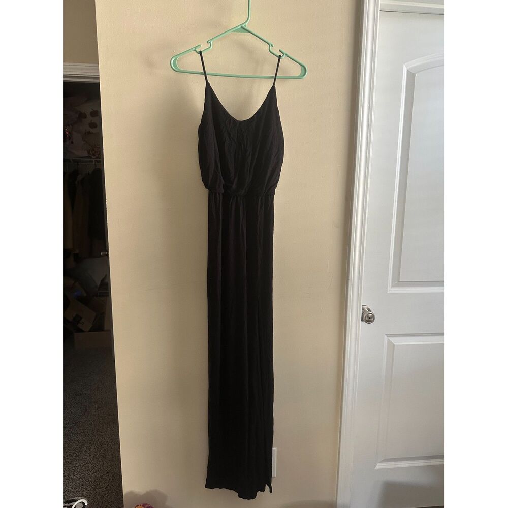 Lulus Black Side-Slit Maxi Dress Jersey Knit Small